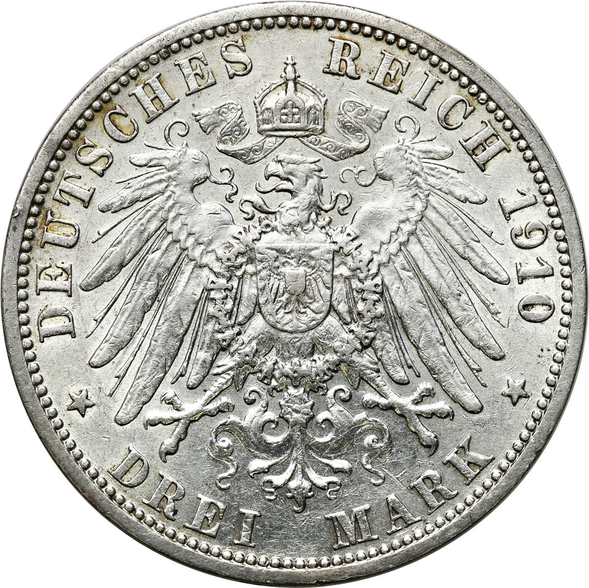 Niemcy, Prusy. Wilhelm II. 3 marki 1910 A, Berlin